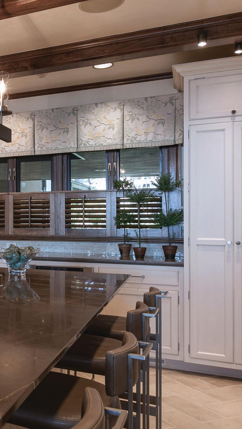 A thoughtful mix of textures and finishes make up the kitchen.