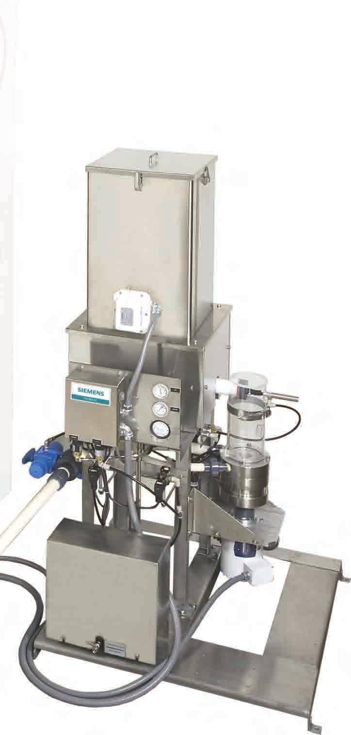 Dry Disperser Skid The dry disperser skid accurately doses dry polymer and water into the high-energy mix chamber providing the