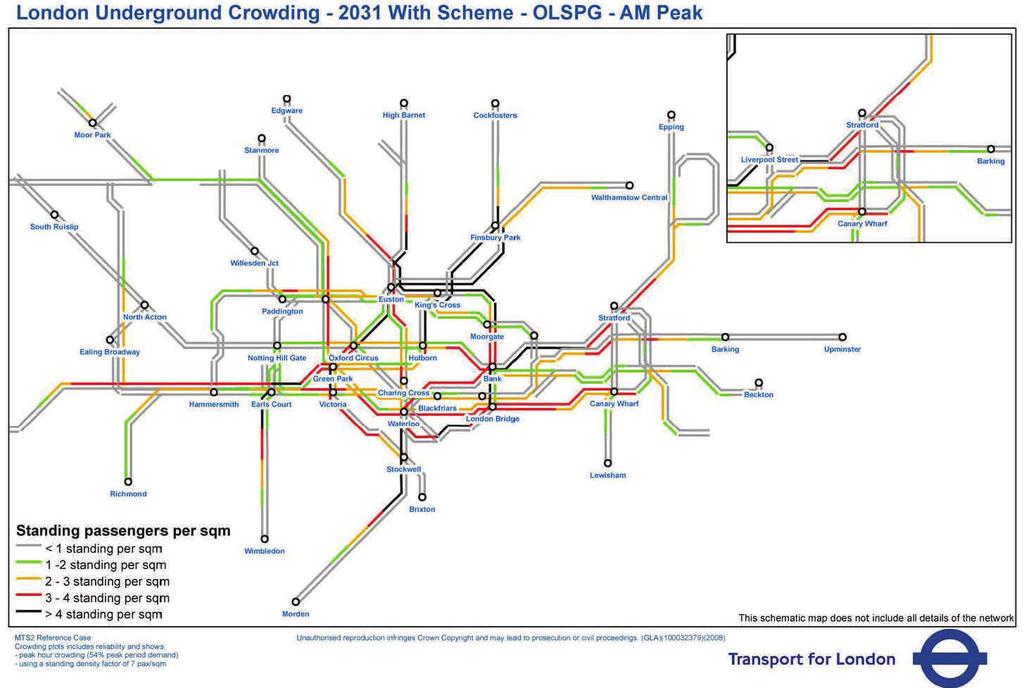 Figure 5 London Underground Crowding (2031 with