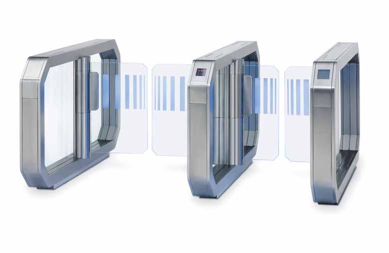 ACCESS SOLUTIONS GATES Galaxy Gate State of the art access control and monitoring technology > Side glazing and swivel