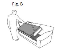 Raise the bedspring by gripping the centre handle and pulling outwards. (Fig. A) 3.