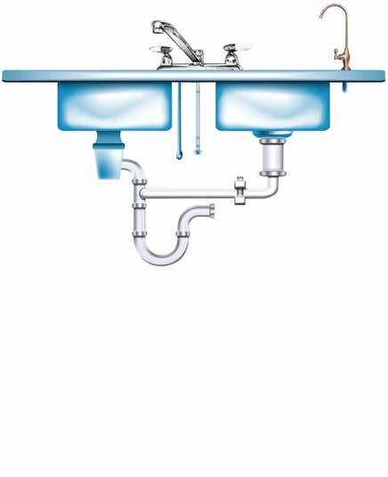 INSTALLATION DIAGRAM FOR MILLENNIUM SYSTEM (shown with optional air gap faucet) Air Gap dispensing Faucet (Optional) 1/4 red tubing to air gap Booster Pump 1/4 red tubing air gap to drain clamp (Fig.