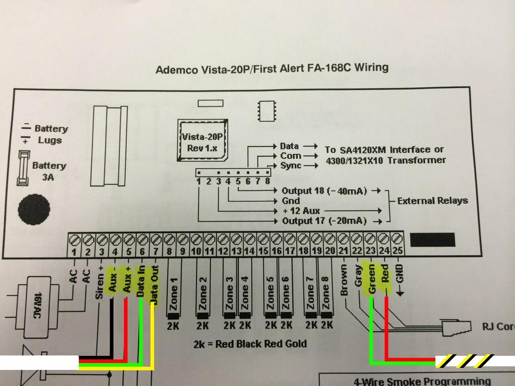 Appendix Ademco Vista Series Panel Wiring