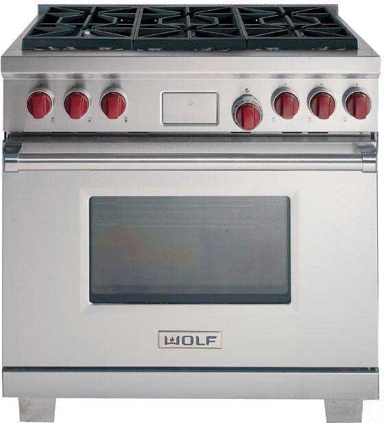 Wolf 27 Wolf has updated their dual fuel ranges to 20,000 BTU burners, while their all gas remains at 15,000 BTU.