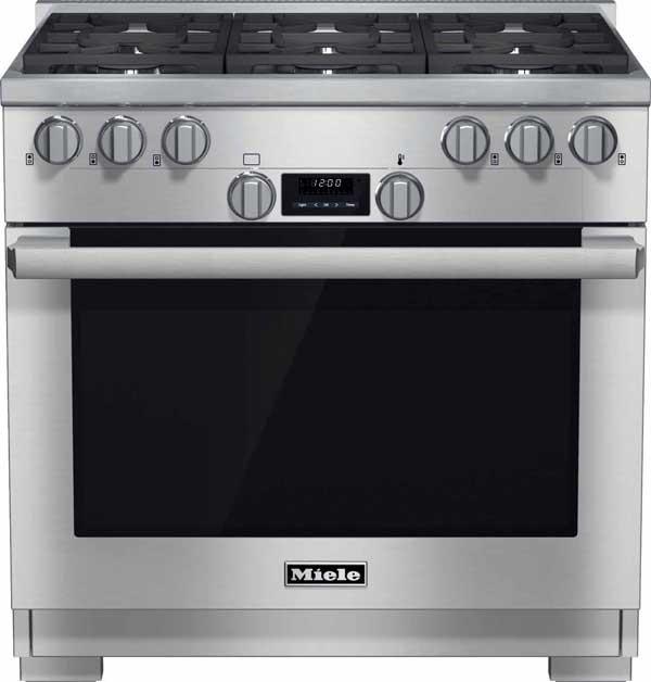 Miele 33 Miele is the newest professional range on the market. Although the burners are 19,500 BTU, the oven really distinguishes Miele from any other professional range.