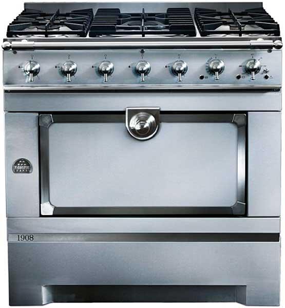 La Cornue 34 La Cornue is a French stove manufacturer with two different range lines. The Chateau is totally customizable from 30-72 wide.
