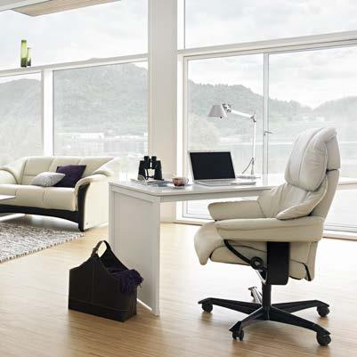Stressless Home Office chairs feature all the comfortable functionality of our recliners, including the Plus system, which offers synchronised neck and lumbar support
