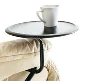 W: 25 D: 23 H: 10 STRESSLESS SWING TABLE The table remains independent of your movements and can be simply swung aside when