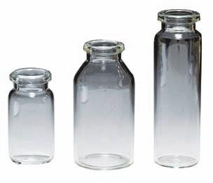 Headspace Vials - Crimp Top Rounded Bottom Vials Vial lip has a beveled shape (slightly raised inner edge) for better, tighter seals Type 1 Borosilicate glass Dimensions are: 10 ml, 23 x 46 mm; 20