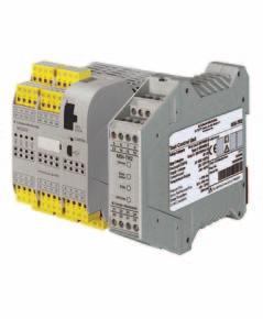 MSI Safety relays Photoel. sensors/ light scanners, cubic housing MSI-T functions 1 Start/restart interlock selectable 2 Contactor monitoring (EDM) selectable 3 "Error" message output Photoel.