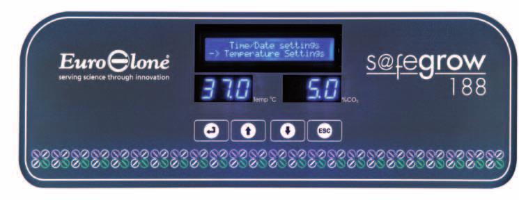 An elegantly crafted standard control panel and display, for your convenience... Programmable audio-visual alarm, warning parameter out of range. Autoreset after chamber condition recovery.