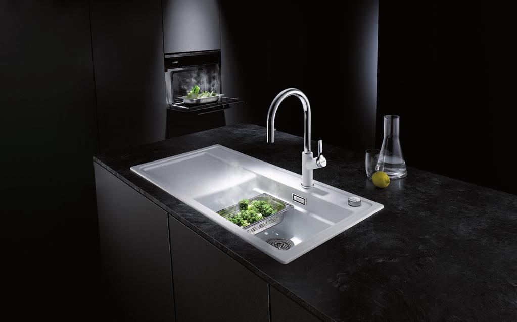 Making advantages part of the pleasure! Recommended mixer tap BLANCO CARENA-S Vario The ideal combination of sink and steamer.