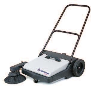 The smaller walk-behind sweepers are ideal for getting around warehouse shelving.