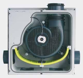 Outlet 100 mm in diameter. Inlets 80 mm. Easy to maintain: simple yearly cleaning of a filter, easily accessible without tools.