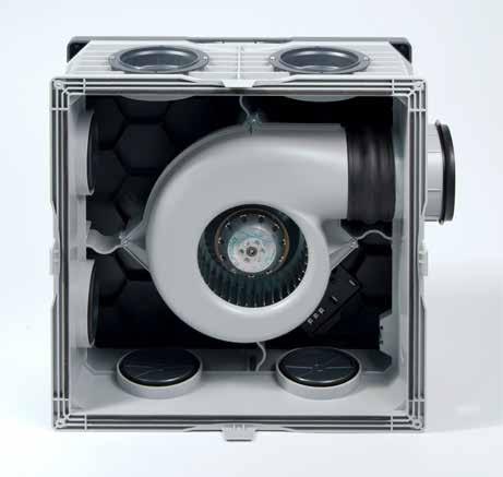 Robust, efficient, and affordable fan The V5S fan can ventilate a complete dwelling: the 6 available side inlets can be connected to several exhaust units in the wet rooms.