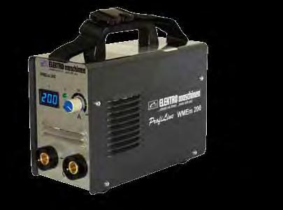 WMEm 200 Compact and portable inverter for MMA Durable and impact resistance design with OKC 50 cable connectors Digital Amper meter shows the welding current.