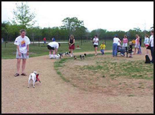 The dog park will enclose two acres and includes open and wooded spaces. The park is divided into two areas for large and small dogs for safety.