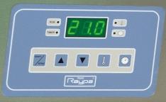 CONTROL PANEL 1.- TEMPERATURE S DISPLAY Three green digits digital display to display the temperature and the different messages and values of the edition and configuration variables. 3 2 1 4 5 2.