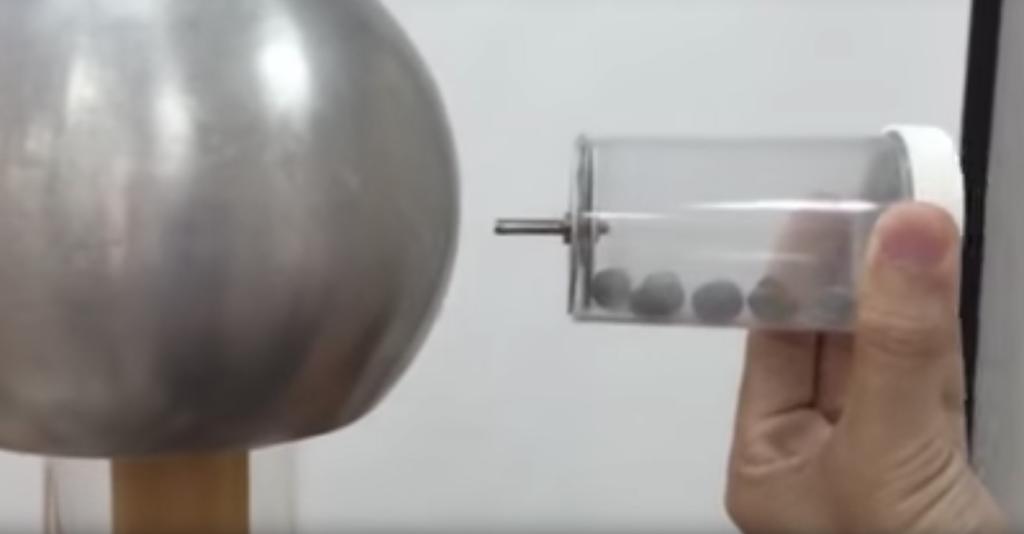 KINETIC THEORY Using a Van de Graaff you can show random motion of metallic balls continuously affected by repulsion and loss of charge within a transparent vessel.