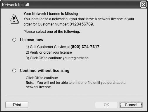 If the installation program isn t able to launch the Connected Customer Wizard: You return to the ProSeries Installation dialog box.