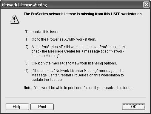 18 The HomeBase Reconciliation dialog box appears if the ProSeries program detects that the HomeBase database on the User workstation needs to be updated with the latest information in the client