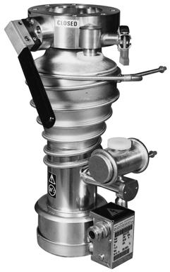 P - model pumps have a pneumatically actuated high vacuum isolation valve.