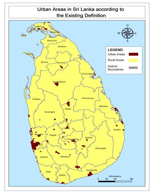 302 DEFINING URBAN AMONG URBANIZING RURAL:THE CASE OF SRI LANKA Figure 02, Comparison of urban in Sri Lanka Existing (left) and proposed ACKNOWLEDGEMENT This study was funded by the Short term