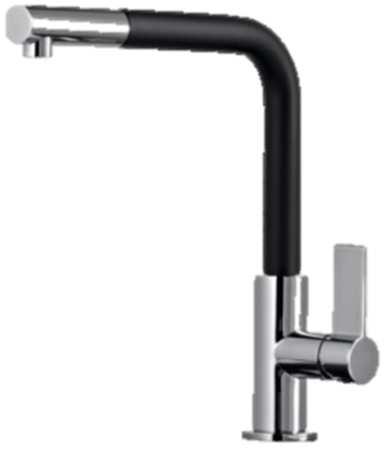 130 Neptune Pull-out Black/White Single lever mixer tap