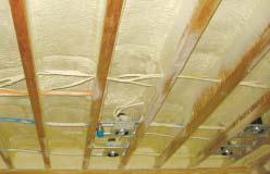Fiberglass and cellulose insulation are usually installed in contact with the back of the drywall; the concern is that leaving a space there allows convective air currents to degrade the insulation s