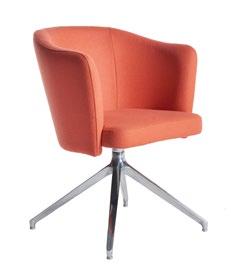 The upholstered tub style chair has angled sides which offer a relaxing and comfortable seating solution and the