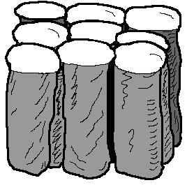 Columnar Structure Vertical columns of soil that have