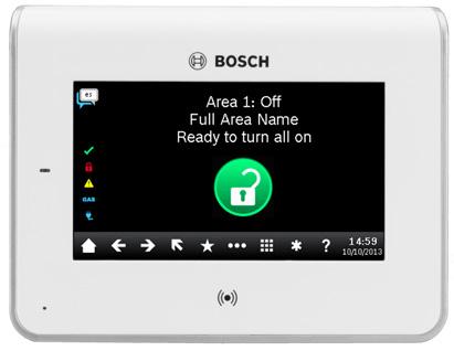B942/B942W Touch Screen Keypad Features an illuminated touch screen and graphical interface Elegant design and low profile fits with any modern decor Shows system messages for all areas Built-in