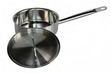 Smallwares STAINLESS STEEL SAUTE PANS SAUTE PANS TALL - STAINLESS STEEL Product # Capacity (L) Diameter (mm) Height (mm) EFI-S1610.0 2.1 QT (2) 6 1/4 (160) 3 15/16 (100) EFI-S1811.0 3 QT (2.