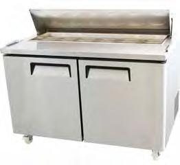 Features 24 gauge, Type 430 Stainless Steel exterior sides and doors Lid allows easy access to food Self-closing swing doors w/ 90º stay open feature Recessed handles Removable gasket that is easy to