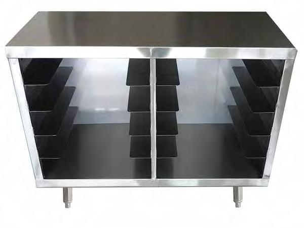 Tables Dish Rack Cabinets STAINLESS STEEL DISH RACK CABINETS TDR2024 FEATURES High usage items can remain in dish racks, which will improve efficiency by reduced handling