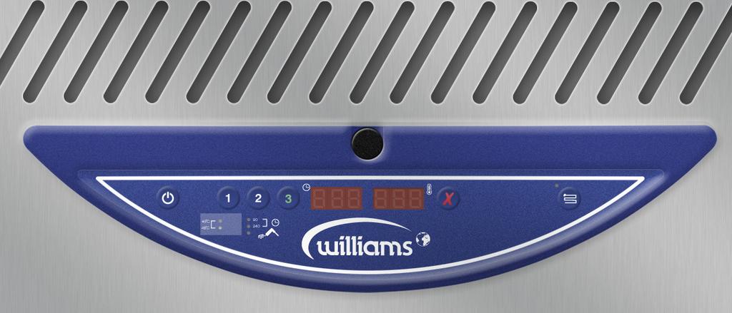 EASY AS ONE-TWO-THREE Operating Williams Blast Chillers and Freezers is as simple as 1-2-3.
