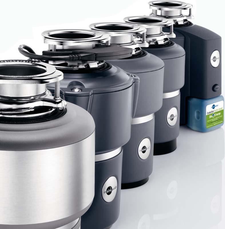 Evolution Series Disposers Grind More. Hear Less. For almost 75 years InSinkErator has been known for building the world s best food waste disposers.