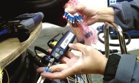 Test Fiber Continuity TEST A visual fault locator (VFL) emits visible light to let technicians easily see light
