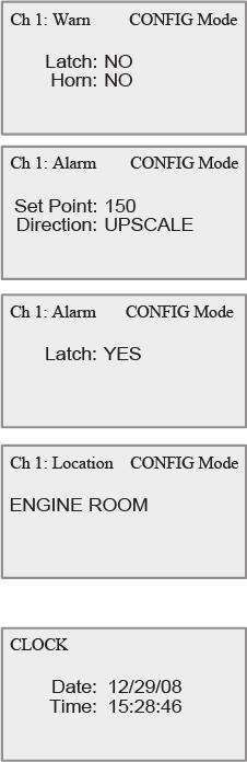 GG-2 Latch for Warn Relay: Allows warning relay of channel being programmed to latch. A latched relay must be cleared by pressing the RESET button, once the gas has cleared.