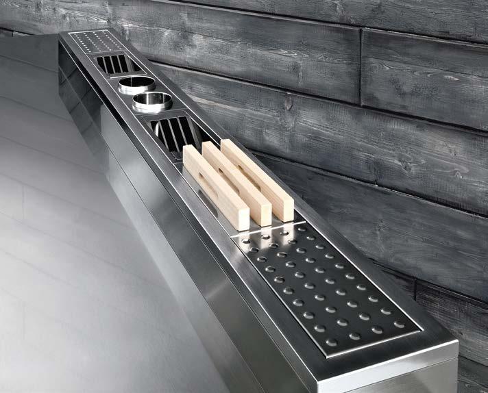 Select 02 Selection Satin stainless steel accessorised channel.