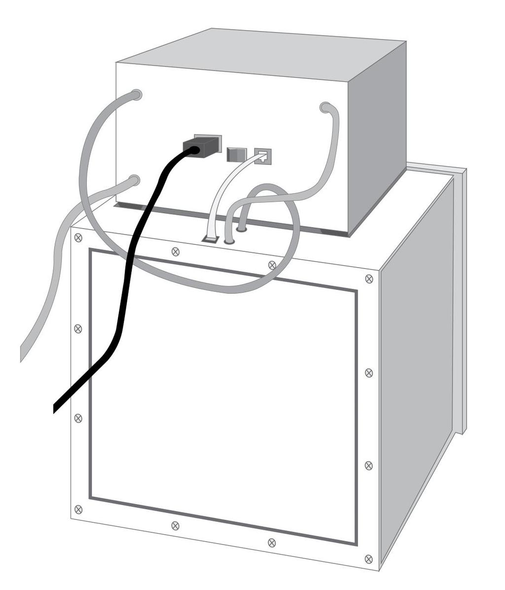 Dual Purge Set-Up (Rear View) 1. Use ¼ tubing to connect the Internal Pressure inlet and Gas Out port to the desiccator as shown. 2.