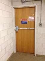 Fire Exit device versus Panic Exit device Normal panic bars for doors which are not fire rated have a PANIC EXIT label on them.