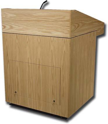 Delegate16 Premier Line Lectern Delegate 16 LCD monitor well Touch panel turret 40 w x 48 h x 32 d Inset panels w/black reveals Flat-charcoal matrix work