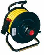 Cable reels 502 series with plug connections by CEAG GIFAS solid rubber cable reel in EX design Suitable for zone 1 and 2 Zinc-plated steel tube frame, black powder-coated with brass feet Design with