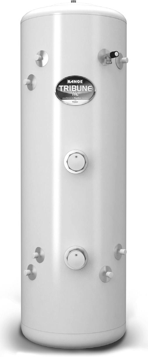 TRIBUNE HE UNVENTED HOT WATER CYLINDERS Technical Specifications 12 Tribune HE Solar Direct 22mm HOT DRAW-OFF 22mm SECONDARY RETURN (not always fitted. See table) 1 2 F PTRV BOSS DRY STAT POCKET 25.