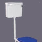 grab rails Blue toilet seat Raised height WC White