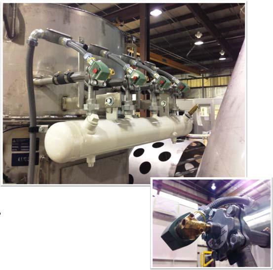 Bag Cleaning Systems (Venturi-Jet) High Pressure, Low Volume 80 to 100 psig air at low volume Cleaning air supplied
