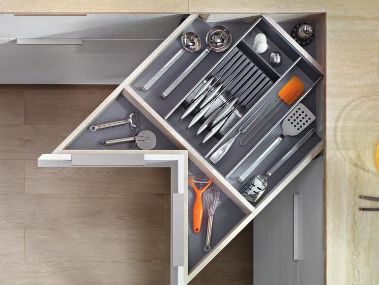 ORGA-LINE for Utensils and Odds and Ends Top drawers often store utensils and odds and ends. With ORGA-LINE, your items stay neatly in place.