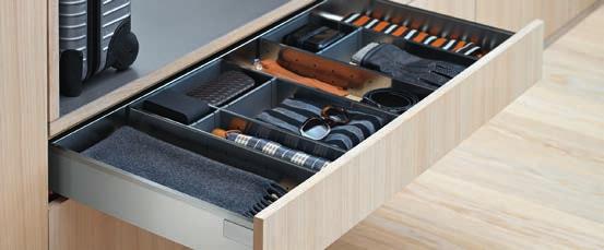 To calculate inside drawer width available: TANDEMBOX Inside cabinet