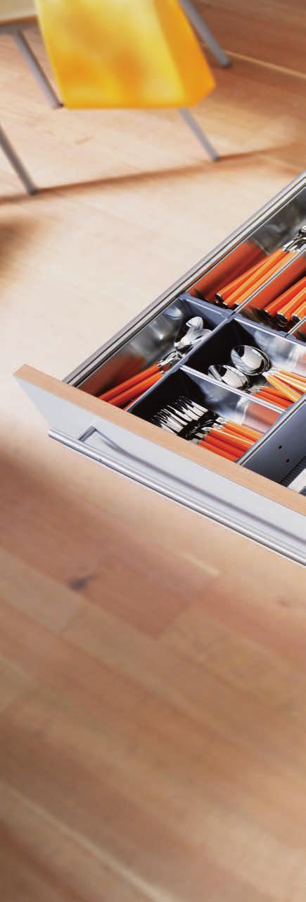 ORGA-LINE for Flatware This adjustable organization solution for wood drawers is ideal for flatware.